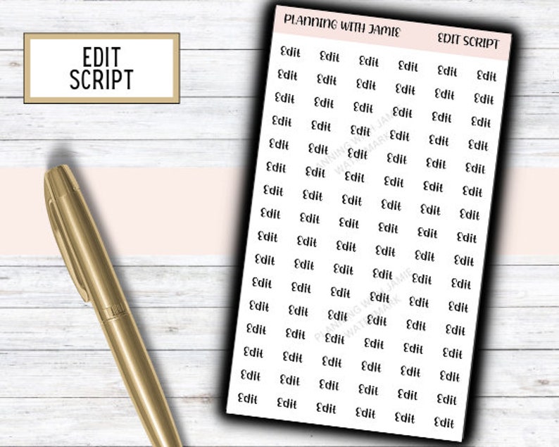 EDIT Stickers, EDIT Script, Planner Stickers, Social Media Planning