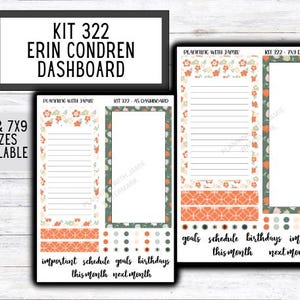 KIT 322 Erin Condren Monthly Kit || Monthly Sticker Kit || Erin Condren Daily Duo Stickers || Erin Condren Dashboard || FALL STICKERS