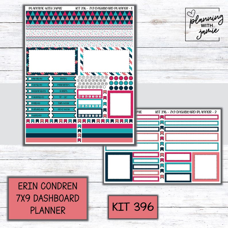 Kit 396 Erin Condren Dashboard Planner Sticker Kit - Etsy