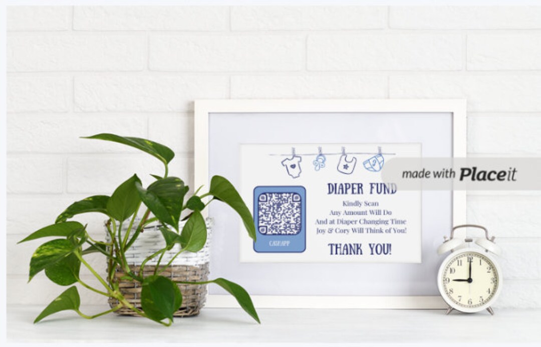 Personalized Diaper Fund Cards or Table Top Print Baby Shower Registry