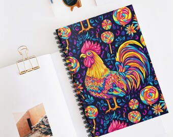 Cuaderno de espiral con forma de gallo chupapollas, divertido diario para amantes de la papelería atrevidos y divertidos.