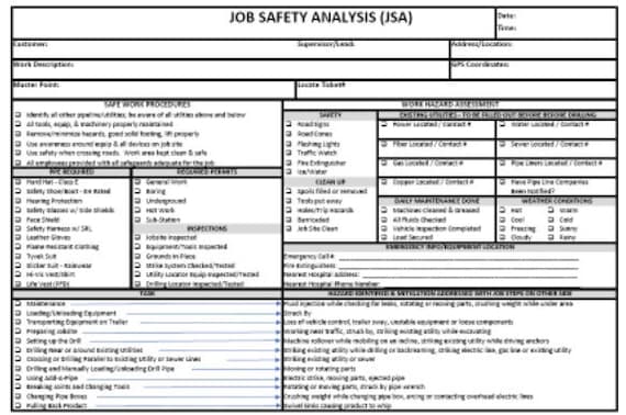 Job Hazard Assessment Free Job Hazard Analysis (JHA) Template