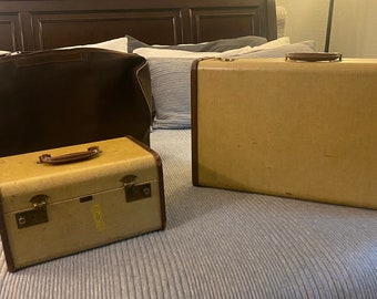 Vintage Luggage with Train Case