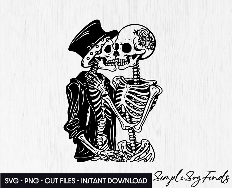 Skeleton Lovers SVG Dead Love SVG Gothic Heart Decal Shirt Etsy
