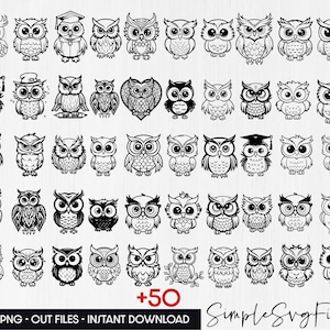 Owl svg bundle png, bird vector owl shirt cut files for cricut and silhouette