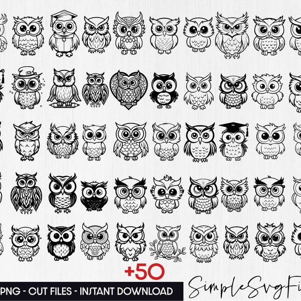 Owl svg bundle png, bird vector owl shirt cut files for cricut and silhouette