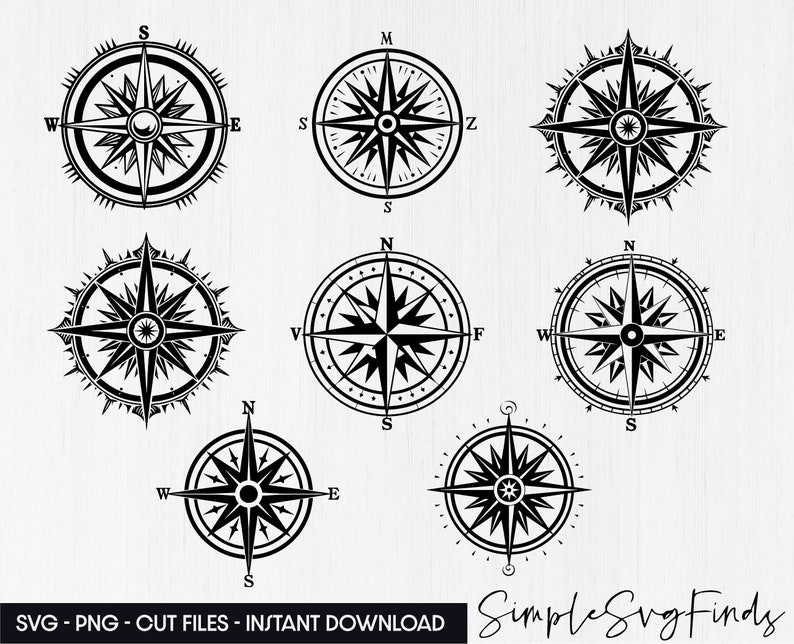 Compass Rose Svg, Png, Nautical Compass Svg, Shirt Svg Files for Cricut