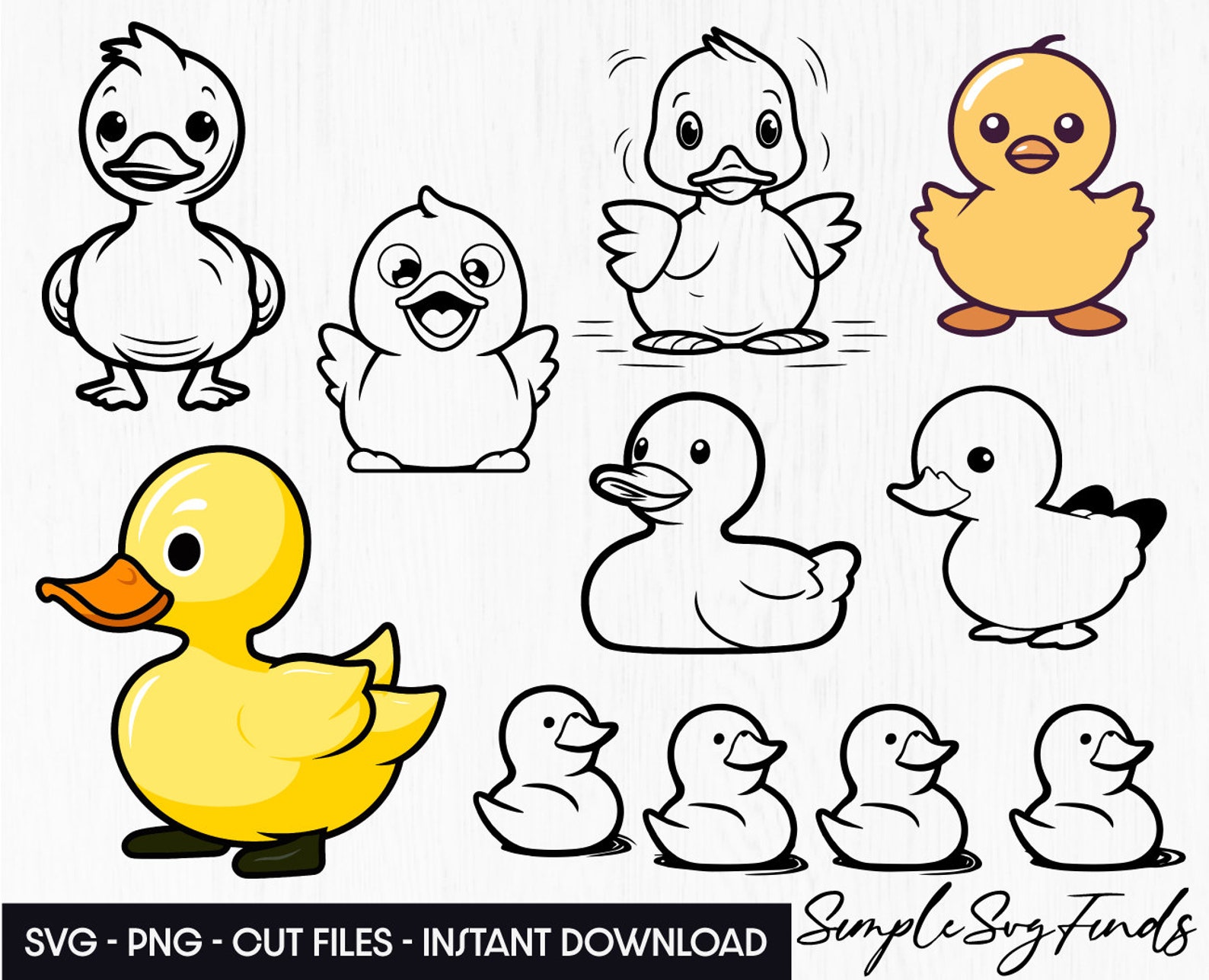 Duck Svg Bundle, Rubber Ducky Svg, Rubber Duck Svg, Duck Clipart, Duck