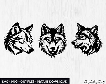 Wolf Head SVG PNG woodland animals clipart shirt cut Files for Cricut and silhouette