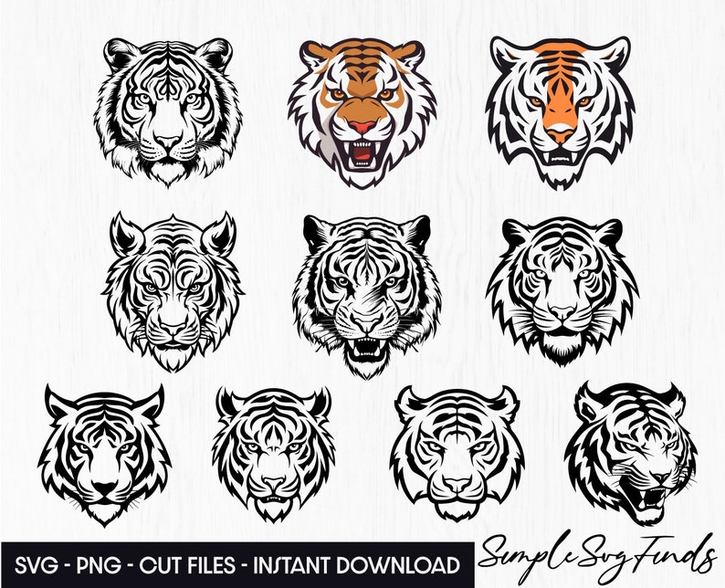 Tiger Head Svg Tigers Head Svg Tiger SVG Tshirt Svg Tiger Etsy