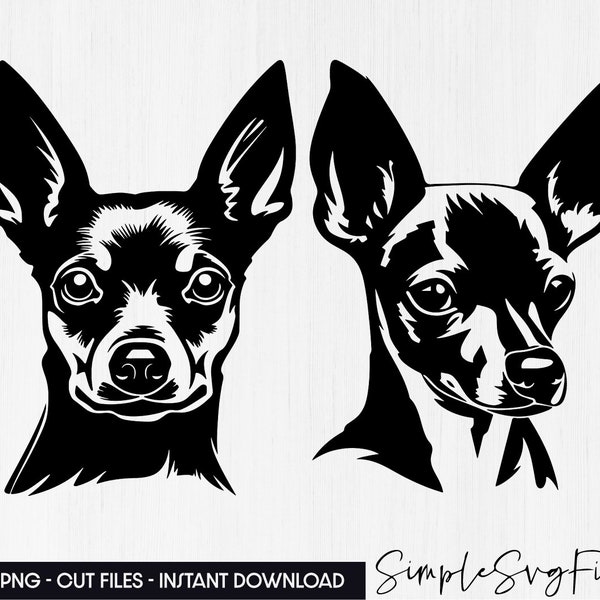 Miniature pinscher svg bundle, dog face png puppy silhouette miniature schnauzer svg for cricut