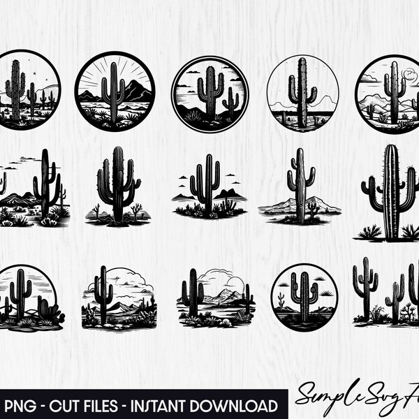 Saguaro National Park Giant Cactus Tucson Desert Mountain Sonoran SVG,PNG,Clipart,Cricut,Silhouette,Cut,Laser,Stencil,Iron-on,Clipart,Print