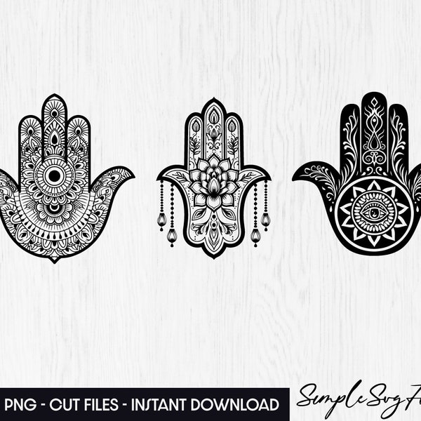 Hamsa hand svg png, mystical yoga clipart, witchy Clipart, religious laser cut file for cricut and silhouette bundle