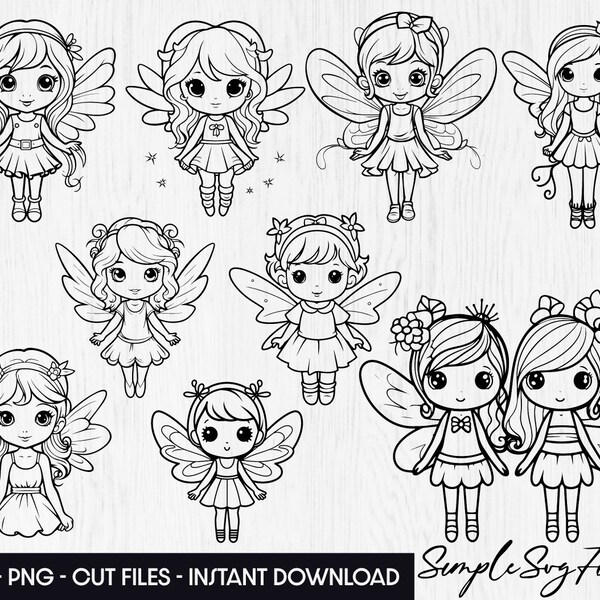 Girl fairy svg bundle, png cute tinkerbell fairies files for cricut and silhouette