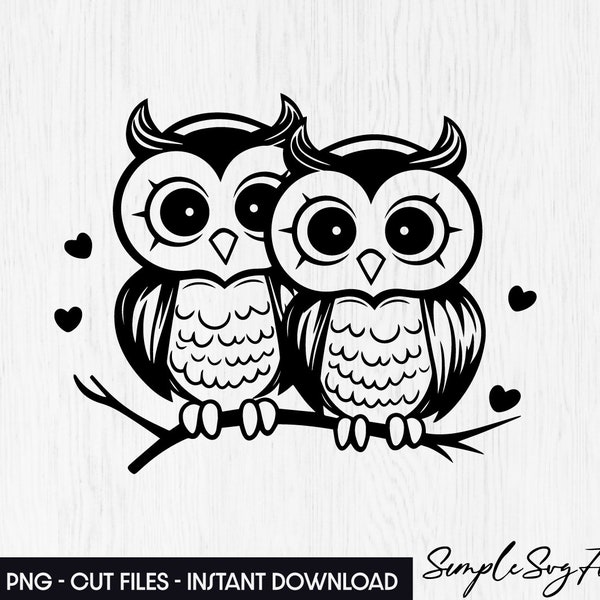 Cute Owl valentine love SVG png outline cut file. Woodland animal svg. Bird svg. Kawaii svg laser Cut files for Cricut Silhouette