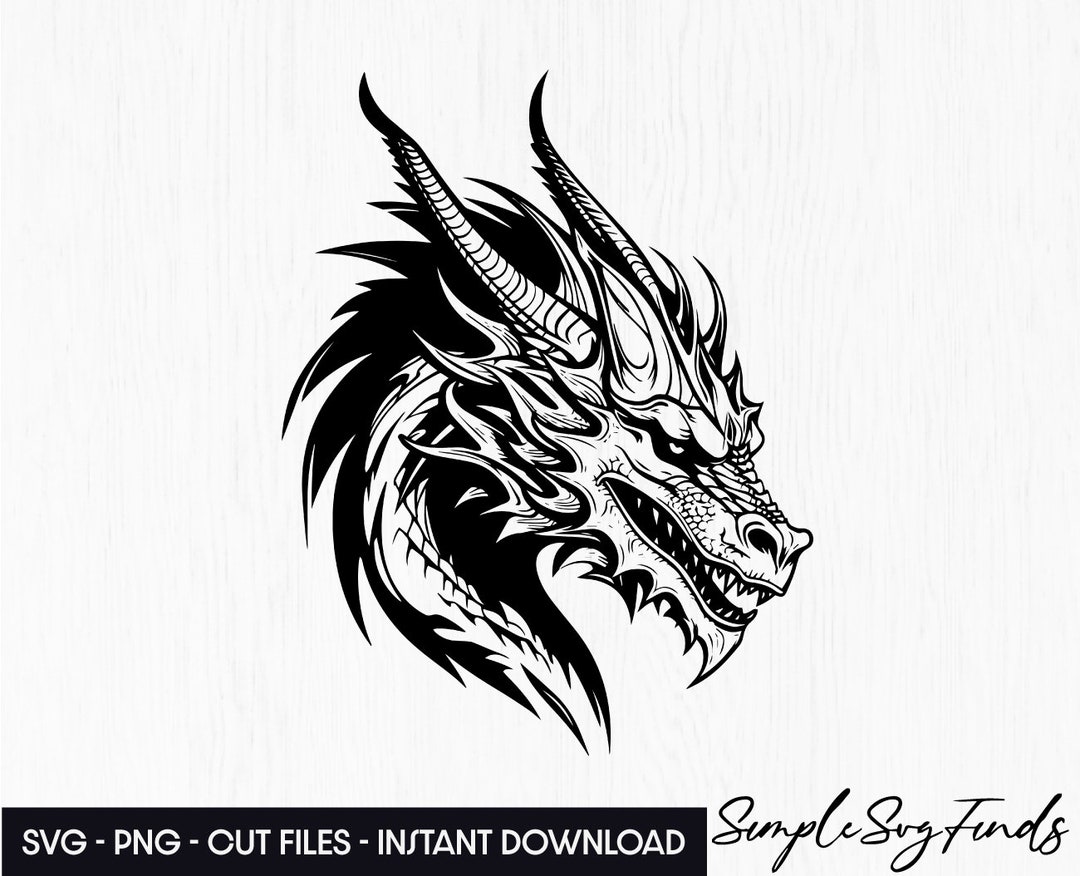 Dragon Head Svg Png File Graphic, Dragon Logo Vector Image Clip Art ...