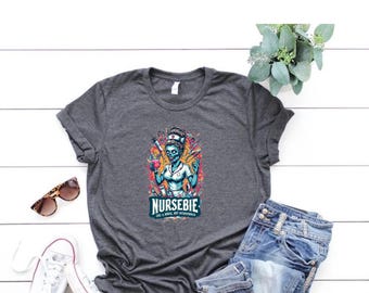 T-shirt souple unisexe infirmière zombie, cadeau infirmière surmené, t-shirt soins de santé, chemise d'allaitement, cadeau de remise des diplômes d'infirmière