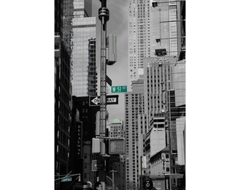 NYC '51st Street' matte verticale poster