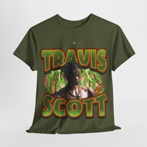Camiseta vintage de Travis Scott con estampado gráfico, estilo hip hop de los 90. imagen 4