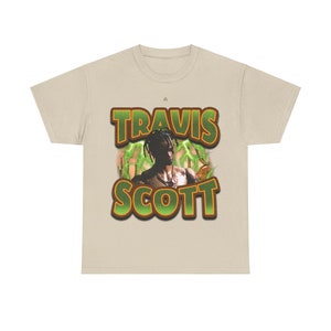 Camiseta vintage de Travis Scott con estampado gráfico, estilo hip hop de los 90. imagen 9