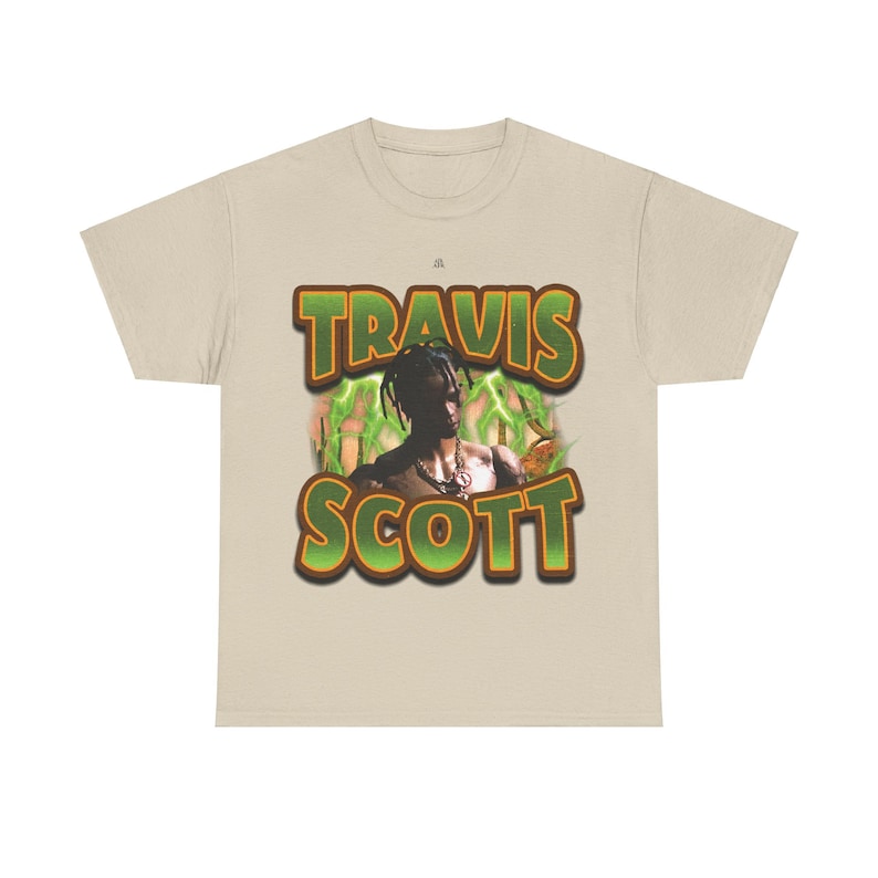 Camiseta vintage de Travis Scott con estampado gráfico, estilo hip hop de los 90. imagen 9