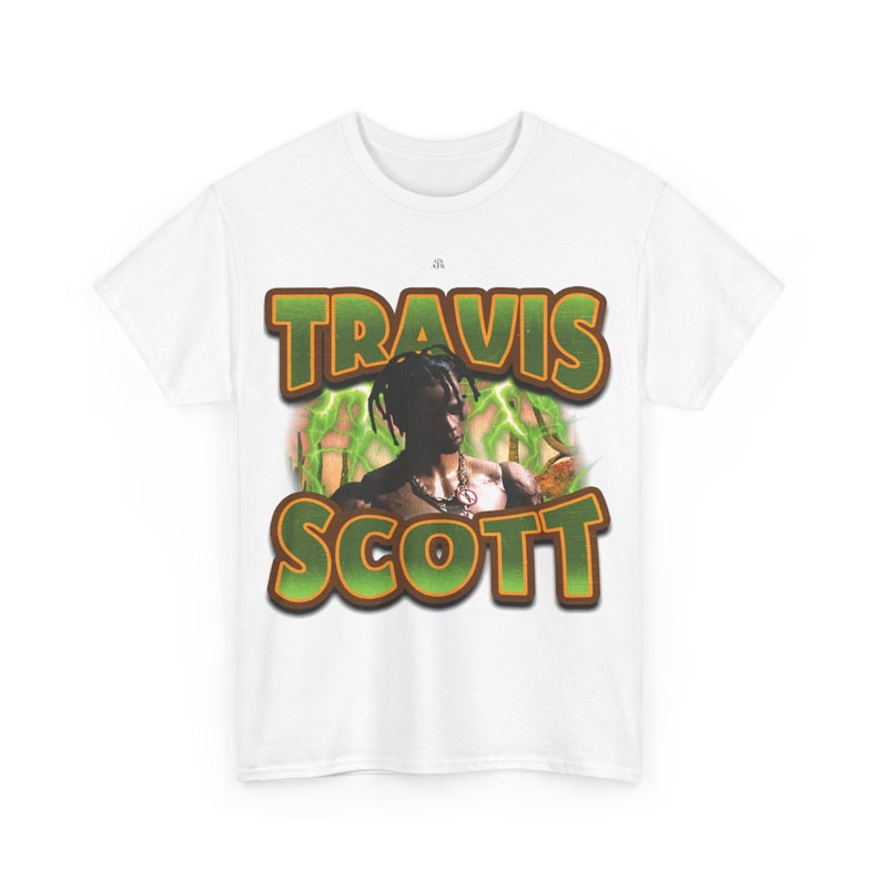 Camiseta vintage de Travis Scott con estampado gráfico, estilo hip hop de los 90. imagen 7