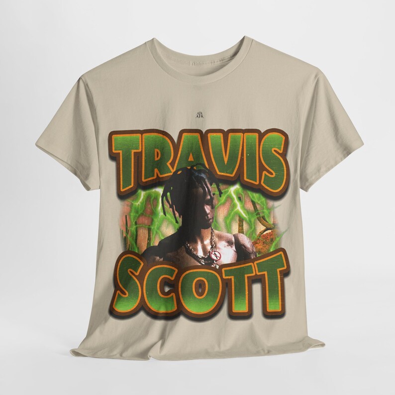 Camiseta vintage de Travis Scott con estampado gráfico, estilo hip hop de los 90. imagen 2