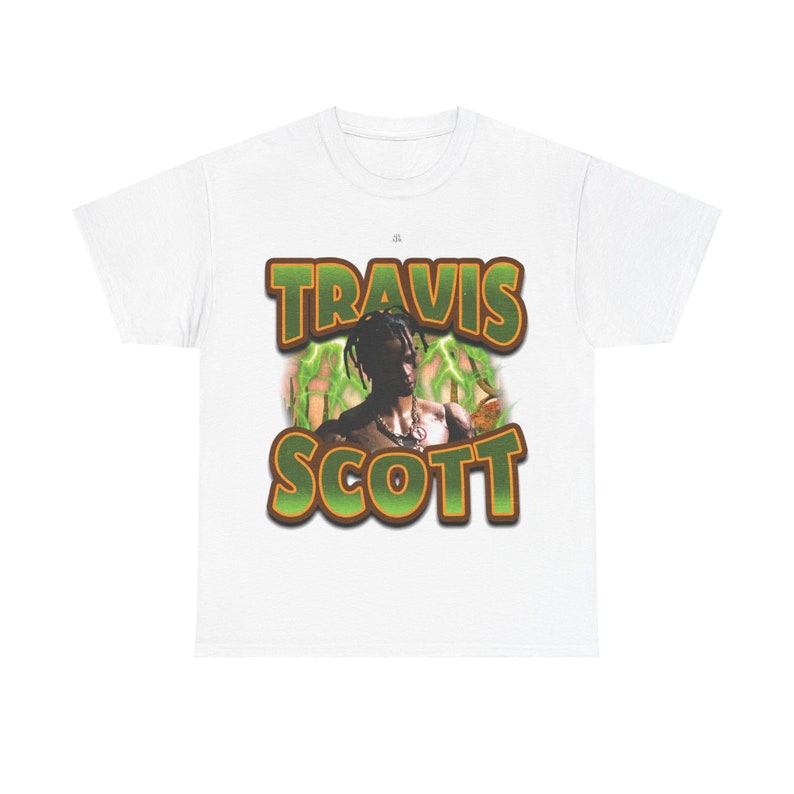 Camiseta vintage de Travis Scott con estampado gráfico, estilo hip hop de los 90. imagen 5