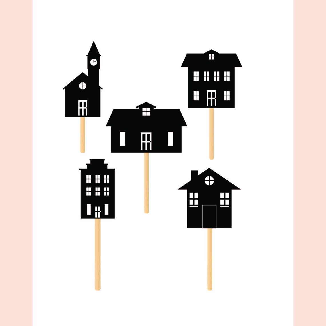 Pearl Paint Printable Crafting Shadow Theater Houses Paper Puppet