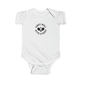 Dinks Well With Others, Pickleball Baby Onesie, Pickleball Baby Shower Gift, Pickleball Parents, Pickleball Mom, Pickleball Dad, Baby Gift