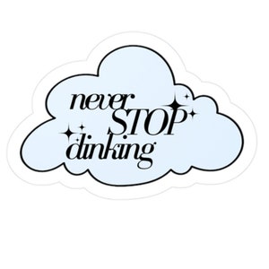 Never Stop Dinking Blue Pickleball Aufkleber, Pickleball Aufkleber, Pickleball Wasserflasche Aufkleber, Pickleball Geschenk, Pickleball Aufkleber