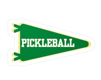 Green Pickleball Pennant Sticker, Pickleball College Sticker, Pickleball Sticker, Pickleball Gift, Pickleball Coach Gift, College Pickleball