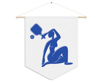 Pickleball Dorm Room Tapestry, Pickleball Blue Pennant, Matisse Inspired Pickleball Wall Art, Modern Wall Art, Pickleball Art Wall Flag