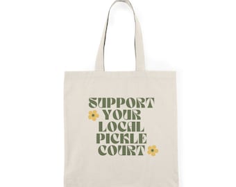 Pickleball Natural Tote Bag, Pickleball Tote Bag voor haar, steun uw lokale Pickle Court, Pickleball Accessoire Tote Bag, Picleball Gift