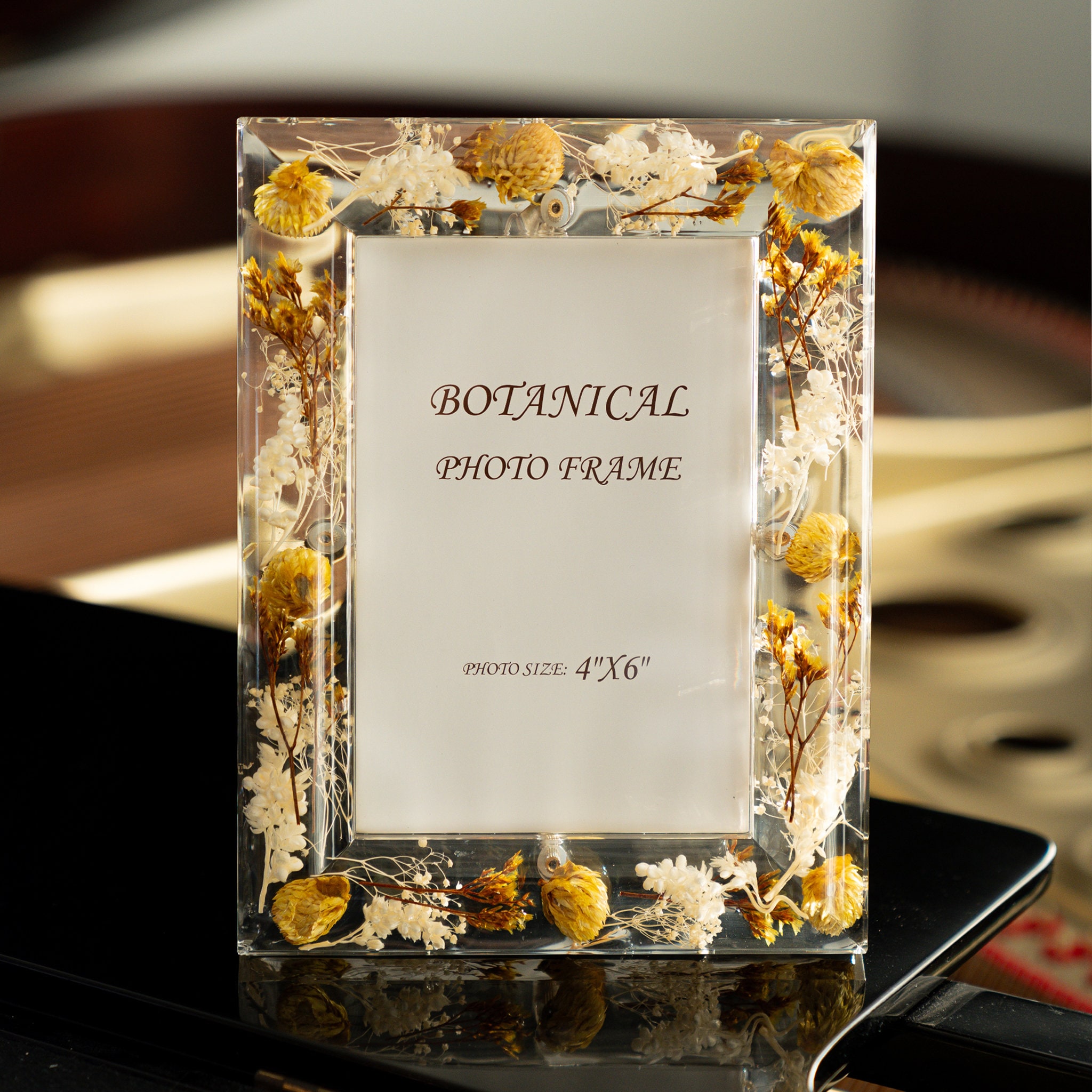 Resin Pressed Botanical Dried Flower Photo Frame - Perfect Gift for HER | Housewarming Gift | Wedding Gift | Bridesmaids Gift | 4x6 5x7
