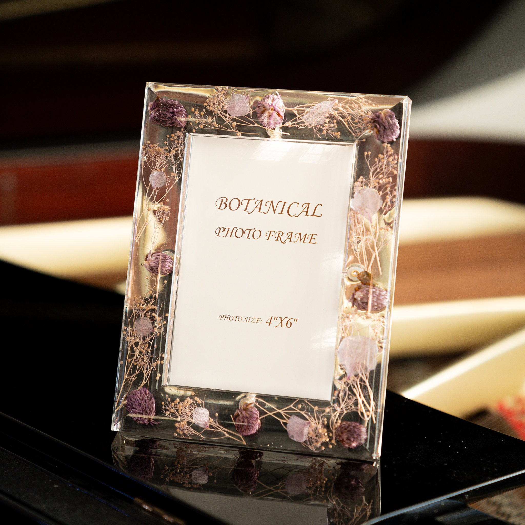 Resin Pressed Botanical Dried Flower Photo Frame - Perfect Gift for HER | Housewarming Gift | Wedding Gift | Bridesmaids Gift | 4x6 5x7