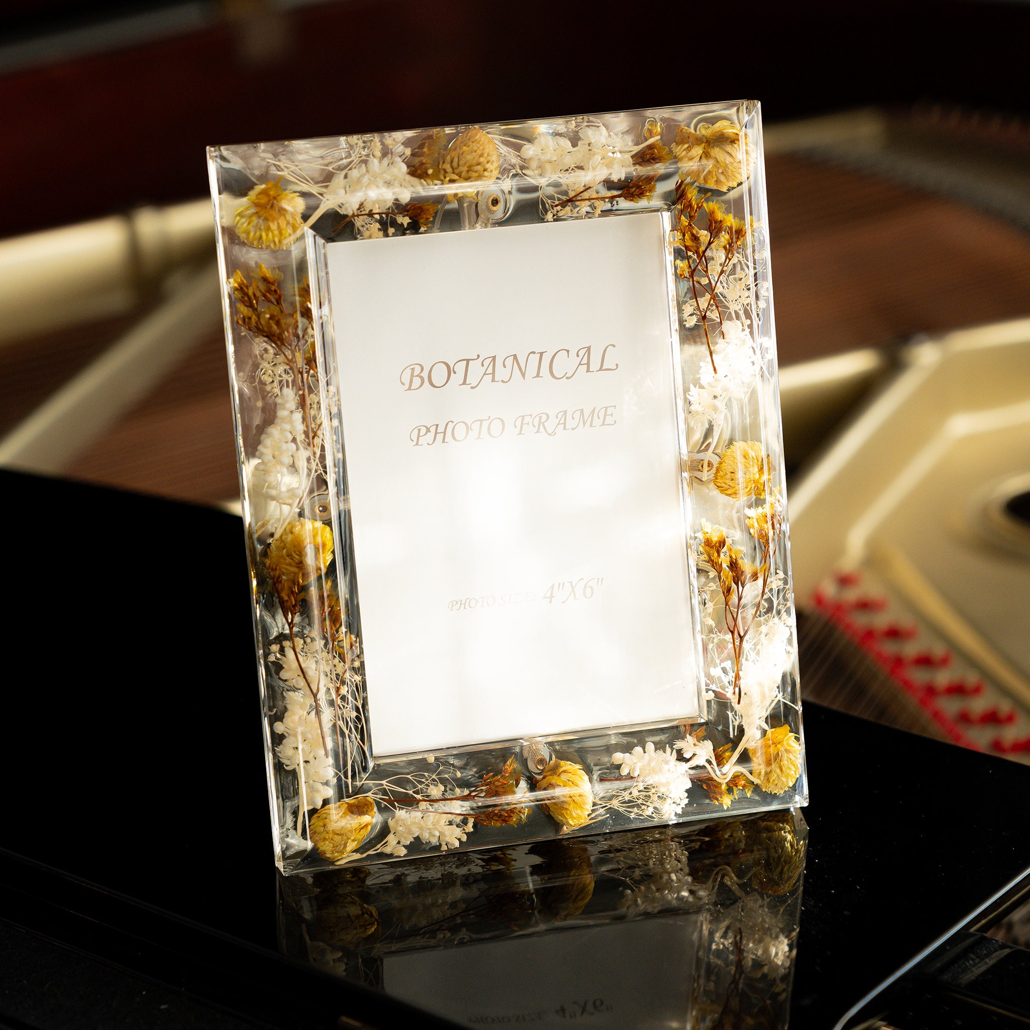 Resin Pressed Botanical Dried Flower Photo Frame - Perfect Gift for HER | Housewarming Gift | Wedding Gift | Bridesmaids Gift | 4x6 5x7