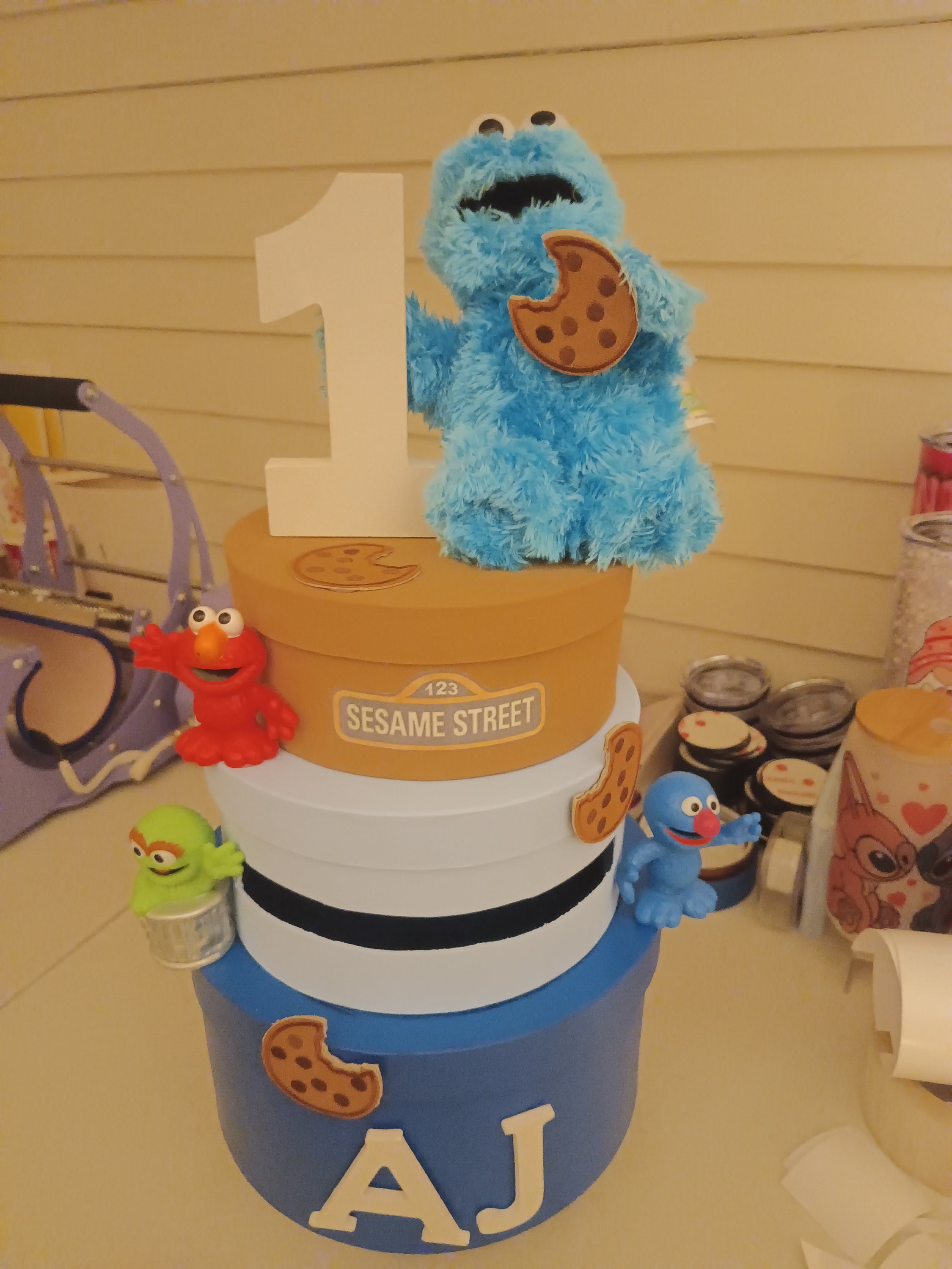 Sesame Street Inspired Cookie Monster theme card box