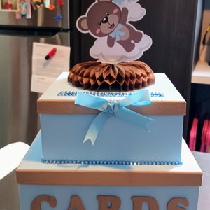 Caja de cartón con forma de osito de peluche para baby shower