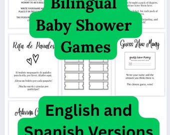 Bilingual Baby Shower Games/ Juegos para Baby Shower Bilingues