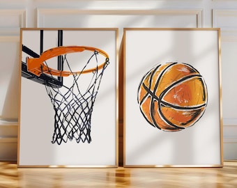 Utskrivbara basketbollsväggkonsttryck, basketgåva för pojkars sovrum, basketbollposter, basketbollstryck, pojkars väggkonst, pojkars jul