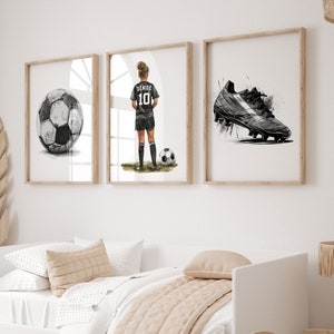 Personalized Girls Soccer Prints, Girls Soccer Wall Art, Soccer Posters, Soccer Jersey, Soccer Gifts for Girls Bedroom Decor, Football Print