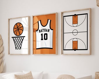 Personalized Basketball Nursery Prints: Custom Name Jersey (Digital Download)