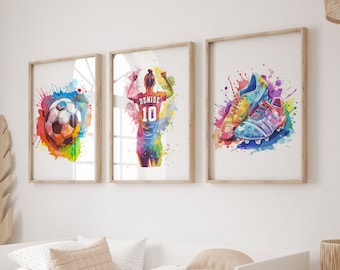 Personalized Soccer Prints, Girls Soccer Wall Art, Soccer Posters, Custom Name Soccer Jersey, Girls Bedroom, Football Prints, Soccer Gifts