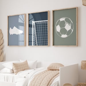 3er Set Fußball, Fußball Poster, Fußball Poster, Jungen Schlafzimmer Dekor, Jugendzimmer Druck, Fußball Wand Kunst, Fußball Drucke, Geschenk für Jungen