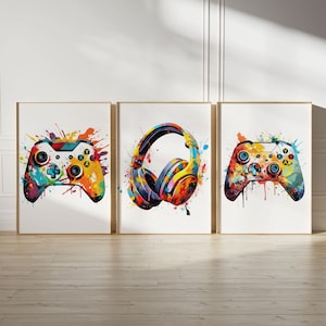 Gaming Prints, Gaming Poster, Gaming Wall Art Set, Gaming Room Decor, Gamer Gift, Boys Bedroom Decor, Gaming Wall Art, Video Game Print