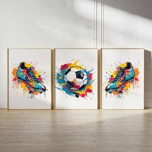 Soccer Wall Art Prints, Soccer Wall Decor, Boys Bedroom Decor, Kids Bedroom Soccer Decor, Football Wall Art, Football Prints