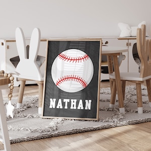 Personalized Baseball Print, Baseball Jersey Custom Name, Baseball Wall Art, Boys Room Decor, Baseball Poster, Boys Nursery Printable