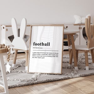 Printable Definition Football Wall Art Print, Football Print, Boys Bedroom Decor, Kids Bedroom Football Decor, Football Gift, Football Quote