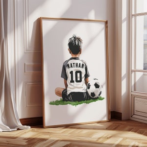 Personalized Soccer Gift for Boys Bedroom Football Decor, Boys Soccer Prints, Soccer Wall Art, Custom Soccer Poster, Football Gift for Son